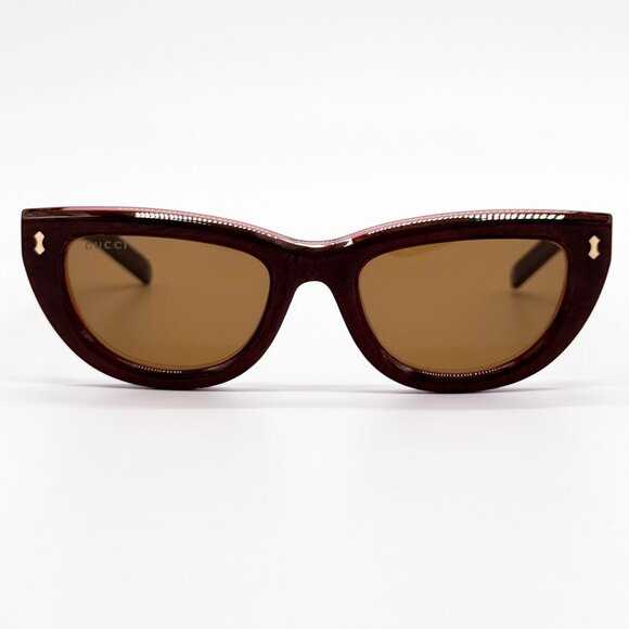 NEW GG1521S 003 GUCCI WOMEN CAT EYE BROWN RED SUNGLASSES GUCCI main image 4